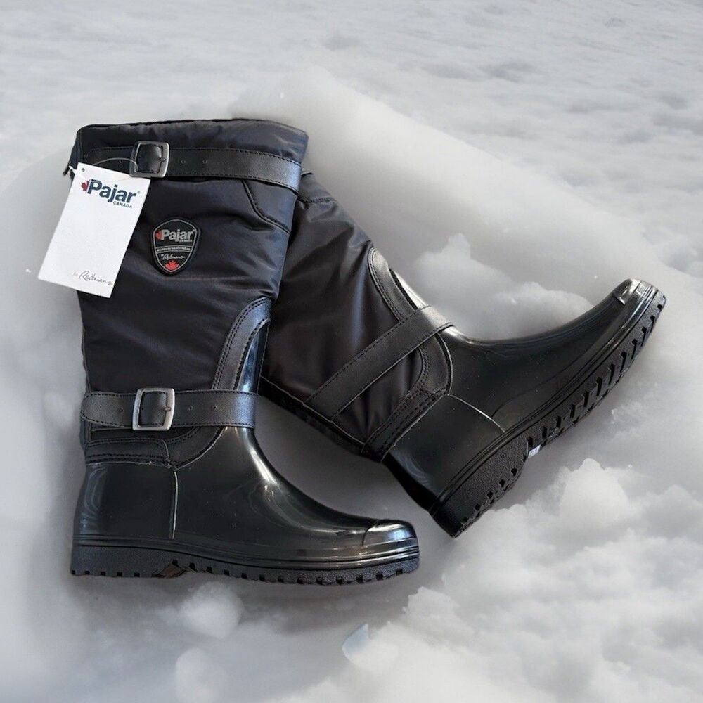 Pajar Canada RORY Women's Insulated Rain Boots - Black, SIZE 6.‎ NEW With Tags